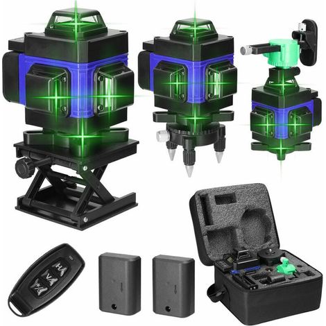 Niveau Laser 4D - 16 Lignes - Autonivellement ±3° - Batterie Lithium Rechargeable - Usage Intérieur et Extérieur - IP54 - 25 m (1/5)