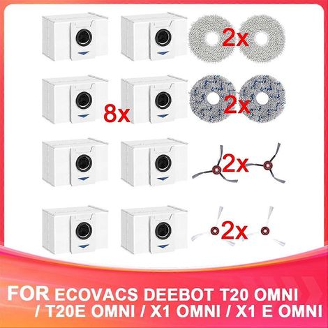 Kit d'accessoires pour aspirateur robot Ecovacs Deebot T20 Omni / T20e Omni / X1 Omni, sacs à poussière, Sid (1/5)