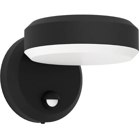 Lampe murale Fornaci en acier noir LED 8.7W 3000K IP44 L: 16 cm H: 13,5 cm avec capteur (1/3)