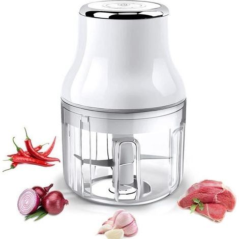 PowerDof Portable Electric Garlic Press 250ml - Mini Waterproof Chopper - For Chopping Garlic, Onion, Ginger, Pepper, [L17] (1/4)