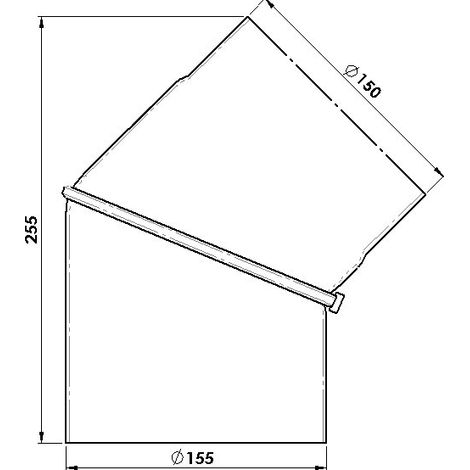 Rauchrohr 150 mm ø, 45 Grad Bogen, verstellbar