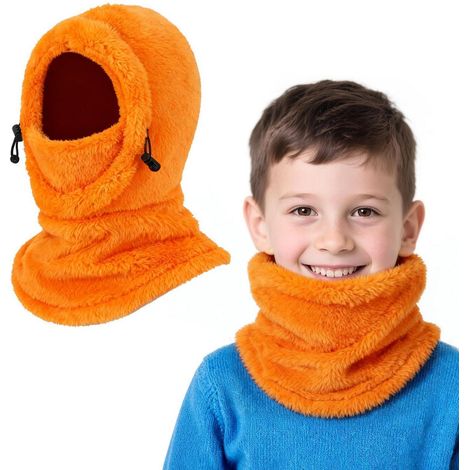 Kinder Sturmhaube Fleece 3-9 Jahre, Multifunktionale Winddichte Skimaske Orange (1/5)