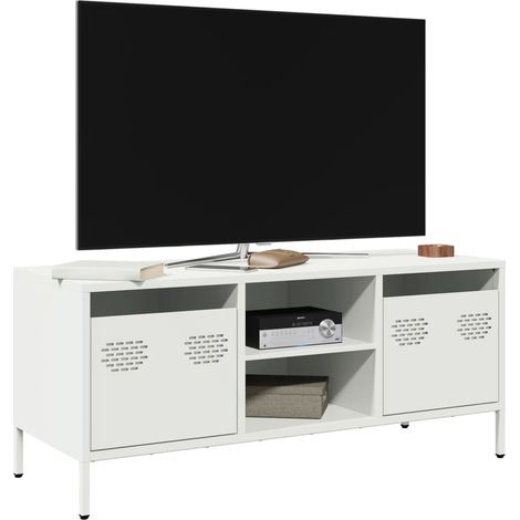 TV-Schrank Weiß 101,5x39x43,5 cm Kaltgewalzter Stahl