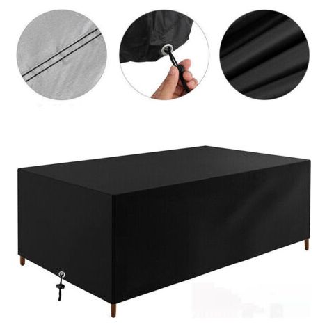 Housse Table de Jardin, Bâche de Protection en Tissu Oxford 210D Couverture Étanche Anti-UV Antipoussière pour Salon Canapé Chaises Meuble à l’Extérieur Patio Terrasse, 213x132x74cm (1/5)
