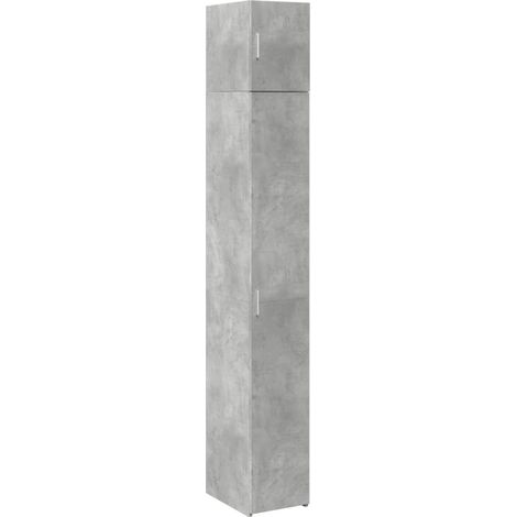 Mobile contenitore sottile per piccoli spazi 30 x 42,5 x 225 cm con 8 scomparti stile moderno legno composito grigio cemento 020055549