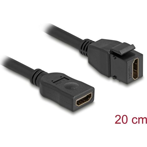 Delock Cable MÃ³dulo Keystone HDMI hembra a hembra 8K 60 Hz 20 cm negro