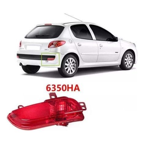 Feu antibrouillard arrière gauche pour Peugeot 206+ 2009-2012 – ABS résistant aux intempéries – Haute luminosité pour faible visibilité - 6350HA (1/4)