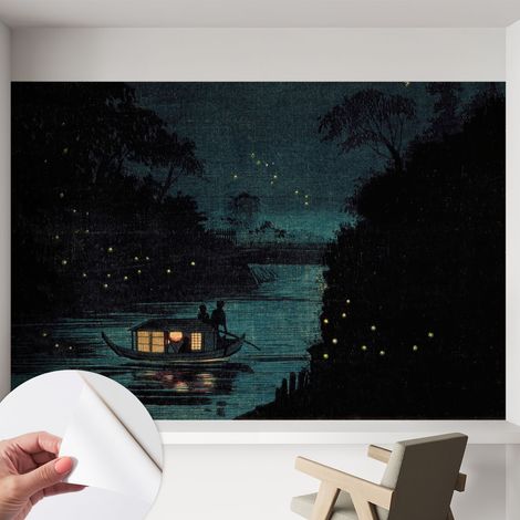 Papier peint adhésif autocollant pour salon chambre à coucher peint imprimé pour mur Lumières du soir 152x104 cm (1/5)