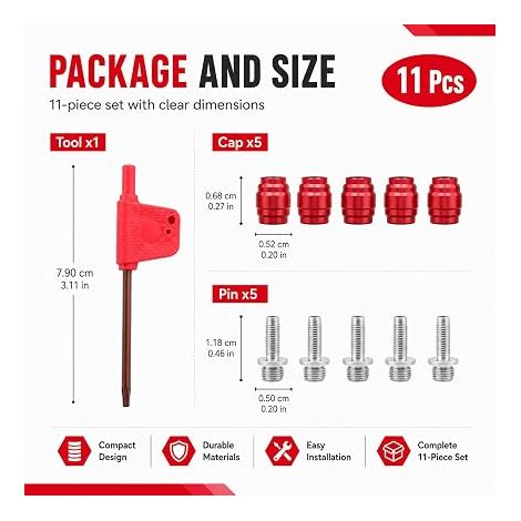 Olive and Insert Kit for Hydraulic Brake Olive Bike, Installation Kit, Hose End Cap with Tool for Disc Brake, Repair and Installation (1/4)