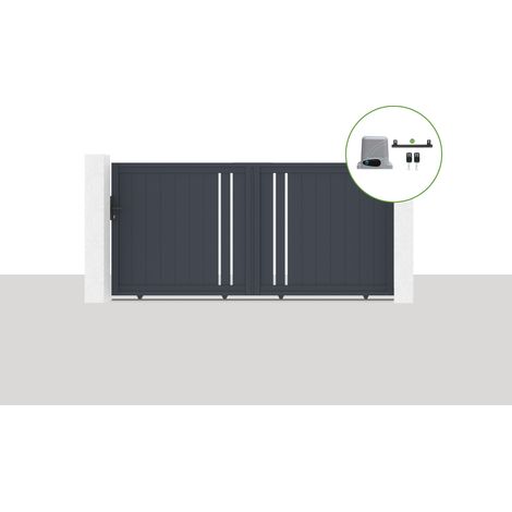 Pack portail coulissant électrique 300x140cm GIONA + Motorisation RANGER C300 (1/5)