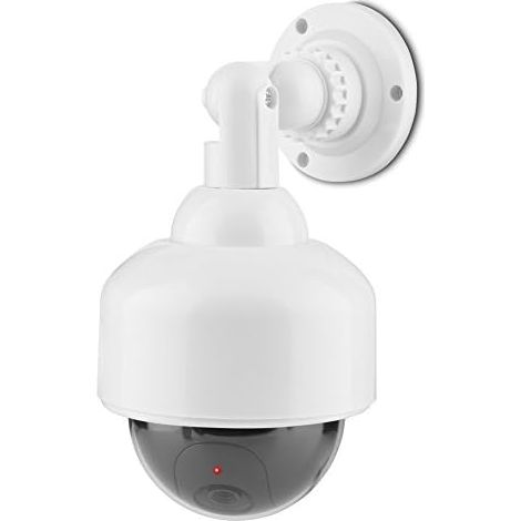 Caméra de surveillance extérieure/intérieure, caméra de vidéosurveillance simulée, avec lumière LED clignotante + rotation à 360 ° + énergie solaire/batterie, pour la maison/le commerce, étanche (1/5)