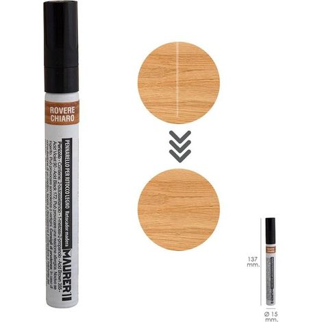 Maurer – Marqueur de retouche professionnel chêne – Séchage rapide – Masque rayures bois – Solution esthétique pour meubles en bois