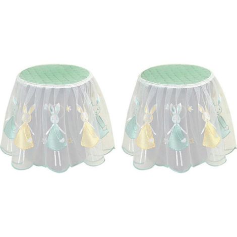 Lot de 2 housses anti-poussière pour friteuse à air, motif lapin vert, en tissu dentelle, 25 x 25 x 25 cm (1/5)