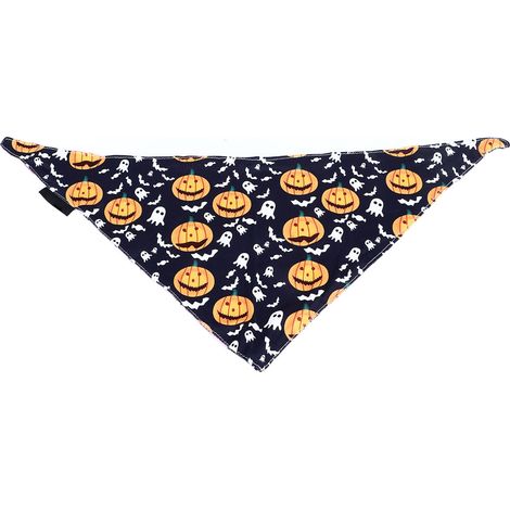 Bandana pour chien à motif citrouille et araignée, bavoir triangulaire, écharpe, accessoire de déguisement d'Halloween pour animaux de compagnie (1/5)