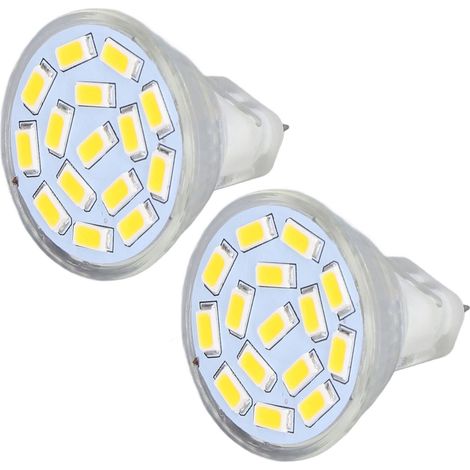 Paquete de 2 bombillas LED MR11, 3W, base cerámica, 12V, ángulo de haz de 120°, para salón y dormitorio. (1/5)