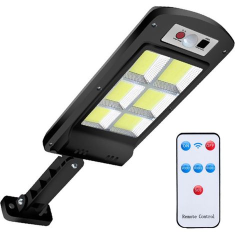 Lampadaire solaire LED étanche avec capteur intelligent, 3 modes, support réglable (noir) (1/5)