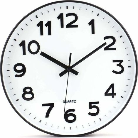 Green Mobility-Horloge murale DIY moderne non brodée pour salon cuisine bureau 30 cm blanc (1/5)