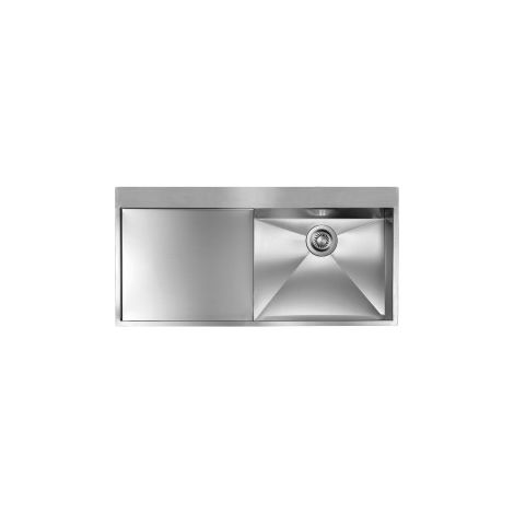 Lavello FILOQUADRA MIX 100X50 1 vasca destra+ gocciolatoio ACCIAIO INOX (1/5)