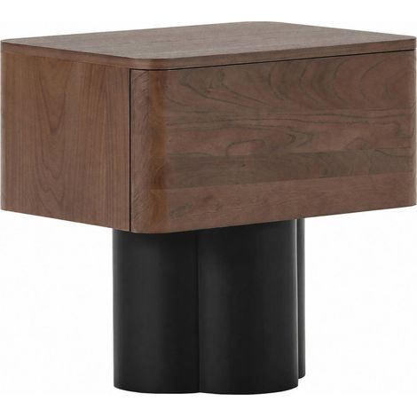 Table de chevet en orme noyer et noir mat - noyer et noir mat (1/5)
