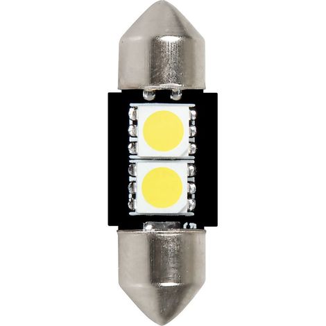 24V Led Series - 2 SMD x 3 chips - 10x31 mm - SV8,5-8 - 2 pz  - D/Blister - Bianco - Doppia polarità (1/4)