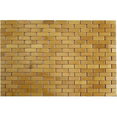 Tapis de bain en bois de teck, pieds de douche, bambou naturel 50x70cm (1/5)