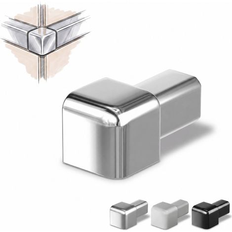 Dalsys Endstück für Fliesenschiene Quadratprofil Aluminium (eloxiert), Fliesenprofil - Chrom glänzend 8mm, 1 Stück