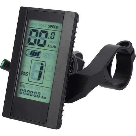 Panneau de commande LCD pour vélo électrique avec écran 2,7 pouces, rétroéclairage réglable, résistant à l'eau, compatible avec les moteurs centraux (24 V, 36 V, 48 V, 52 V). (1/5)