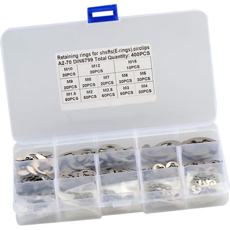 Kit de circlips en acier inoxydable LIFKOME forme E - Ensemble (1/5)