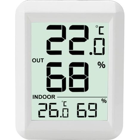 Appareil De Mesure De La Température Et De L’humidité Intérieures Et Extérieures Affichage Numérique des Ménages Secs Et Humides Tableau De Température Ambiante (1/5)