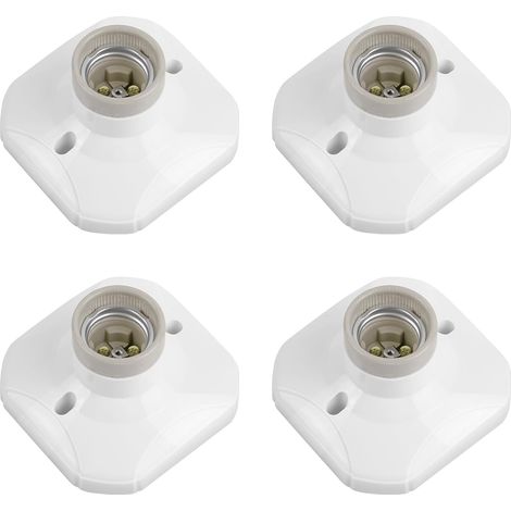Douille E27 Céramique - Lot de 4 - Blanc Résistant - Support Plafonnier LED - Intérieur Extérieur - 39,5mm (1/5)
