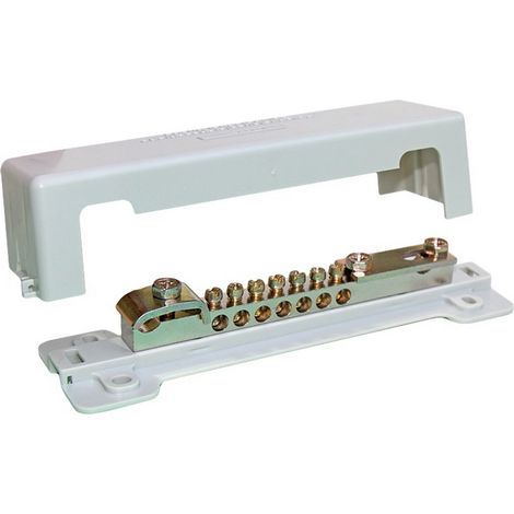 Binario di collegamento equipotenziale 7x25mm2, 1x50mm2, 1x barra piatta 30x4mm KM97