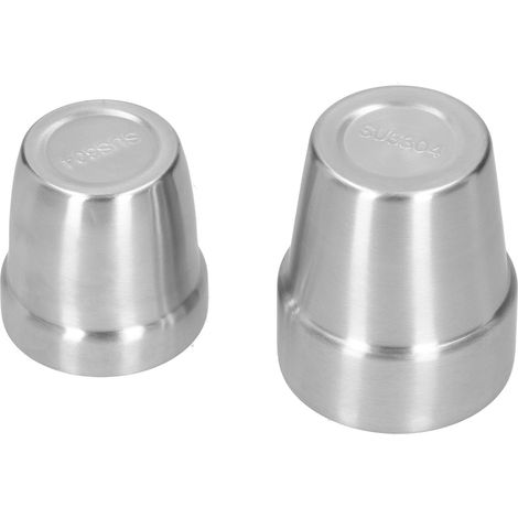 Lot de 2 tasses à double paroi en acier inoxydable pour restaurant, chopes à bière, tasses à eau et à café (180 ml 300 ml)