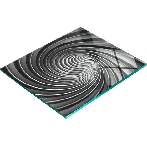 Dekoratives Schneide- und Servierbrett aus Glas, abstraktes Wirbelmuster, 60 x 52 cm (1/5)