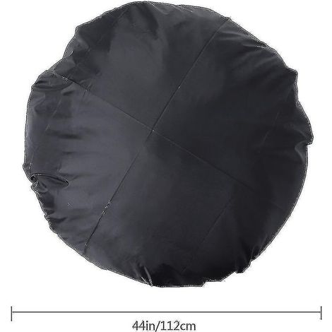 Schwarze, runde, wasserdichte Schutzhülle für Außengrill, 112 cm, für Feuerstellen im Freien.