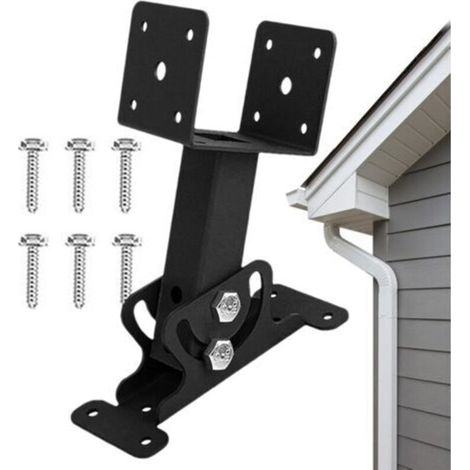 Supports de rehausseur de toit de terrasse, supports de rehausseur de toit de pergola Supports de poutre de toit en bois en forme de selle,Supports antirouille réglables de poutre montante (1/5)