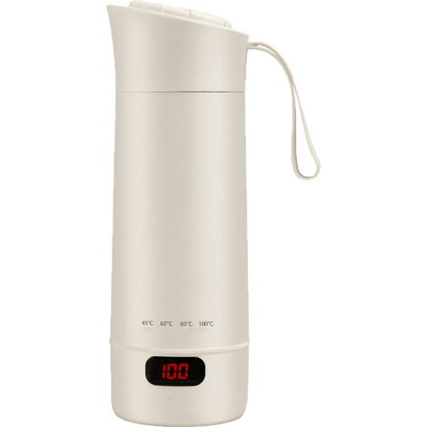 Bouilloire électrique de voyage, 400 ml, mini tasse à eau électrique portable, petite bouilloire électrique, sans BPA, doublure en acier inoxydable 304, 4 niveaux de température réglables avec arrêt,