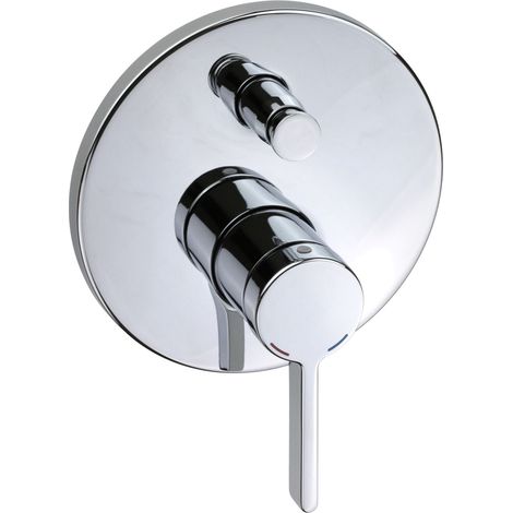 Eingebauter 2-Wege-Einhebel-Duschmischer in Chrom mit Umsteller und integriertem Gehäuse Pollini Lumea LT700021421  Chrom (1/3)