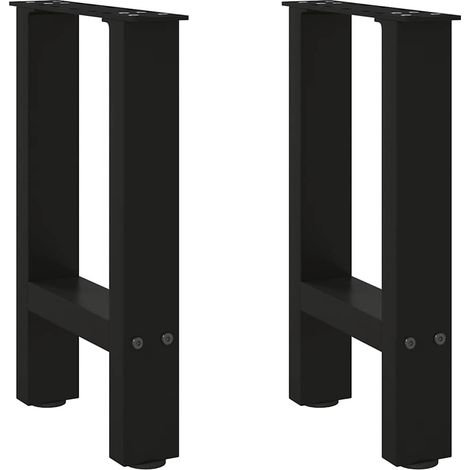 Couchtischbeine Schwarz 2 Stk. 38x(42-43) cm Stahl