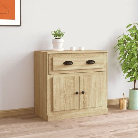 Buffet Bahut Meuble de rangement Commode chêne sonoma 70x35,5x67,5 cm bois d'ingénierie 52979 (1/5)