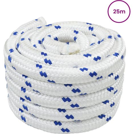 vidaXL Cuerda para barco 4 mm 25 m Blanco y Azul (1/2)