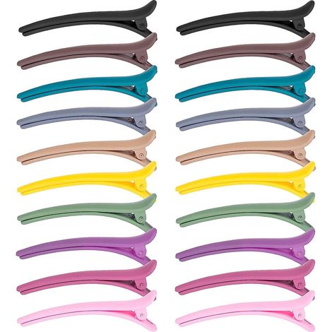 20pcs Pince Cheveux Crocodile Pinces Bec De Canard Multicolore Barrettes En Plastique Clips De Coiffure Pour Filles Femmes (1/5)