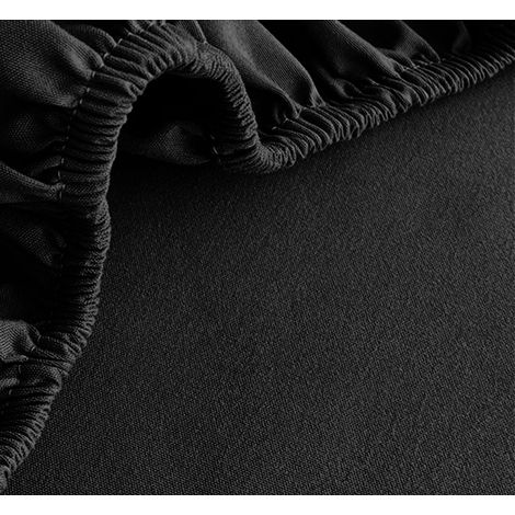 Drap housse jersey noir 80-90x200+30 (1/4)