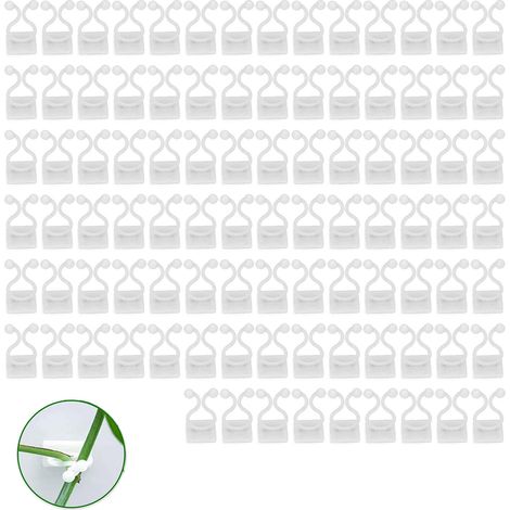 100 Pièces Attaches Adhésives pour Plantes Grimpantes, Fixation Murale Végétale, Clips de Soutien Branches Blancs (1/5)