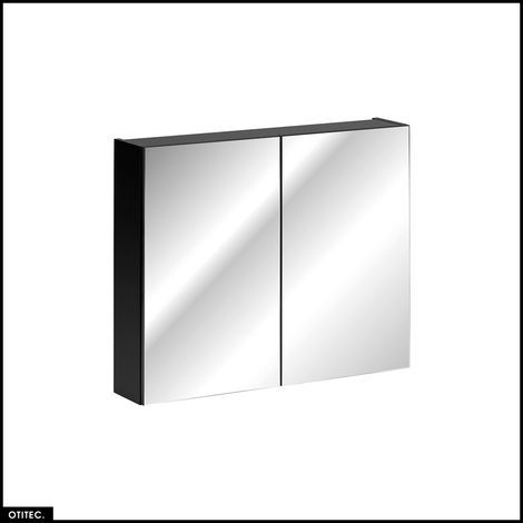 Meuble miroir - 80 cm - 2 portes - BOLD BLACK (1/4)