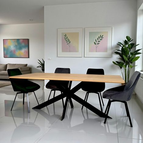 Table extensible bois de chêne huilé bords arrondis 200 cm HAVEN