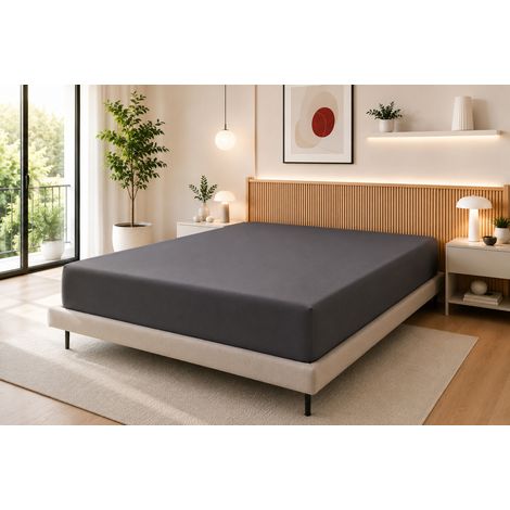 Drap Housse 140 x 190 cm Ardoise – 100% Coton 57 Fils/cm² (1/4)
