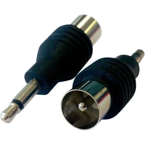 Adaptateur Antenne Femelle - Jack Mâle 3,5 mm Mono - Pour TV Portable - 1 Pièce