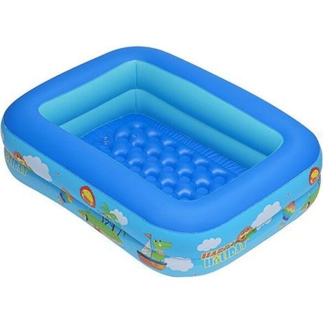 Kinderschwimmbecken, quadratisches aufblasbares Schwimmbecken, aufblasbares Planschbecken, Planschbecken, quadratisches Planschbecken, aufblasbares Kinderschwimmbecken, Kinderwasserbecken für drinnen (1/4)