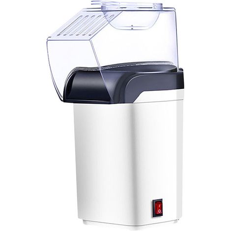 No oil needed Mini Electric Popcorn Machine Fully Automatic Air Popcorn Maker for Kids (White)