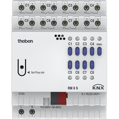 Dispositivo de control Theben KNX 8 canales blanco